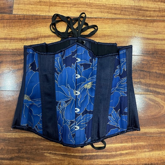 Hearts Delight Clothiers Blue sz 28 underbust corset - Picture 1 of 4